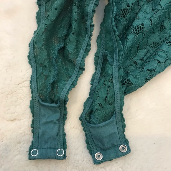 Free People Intimately Avery Juniper Lace Bodysuit size SMALL - Picture 9 of 10